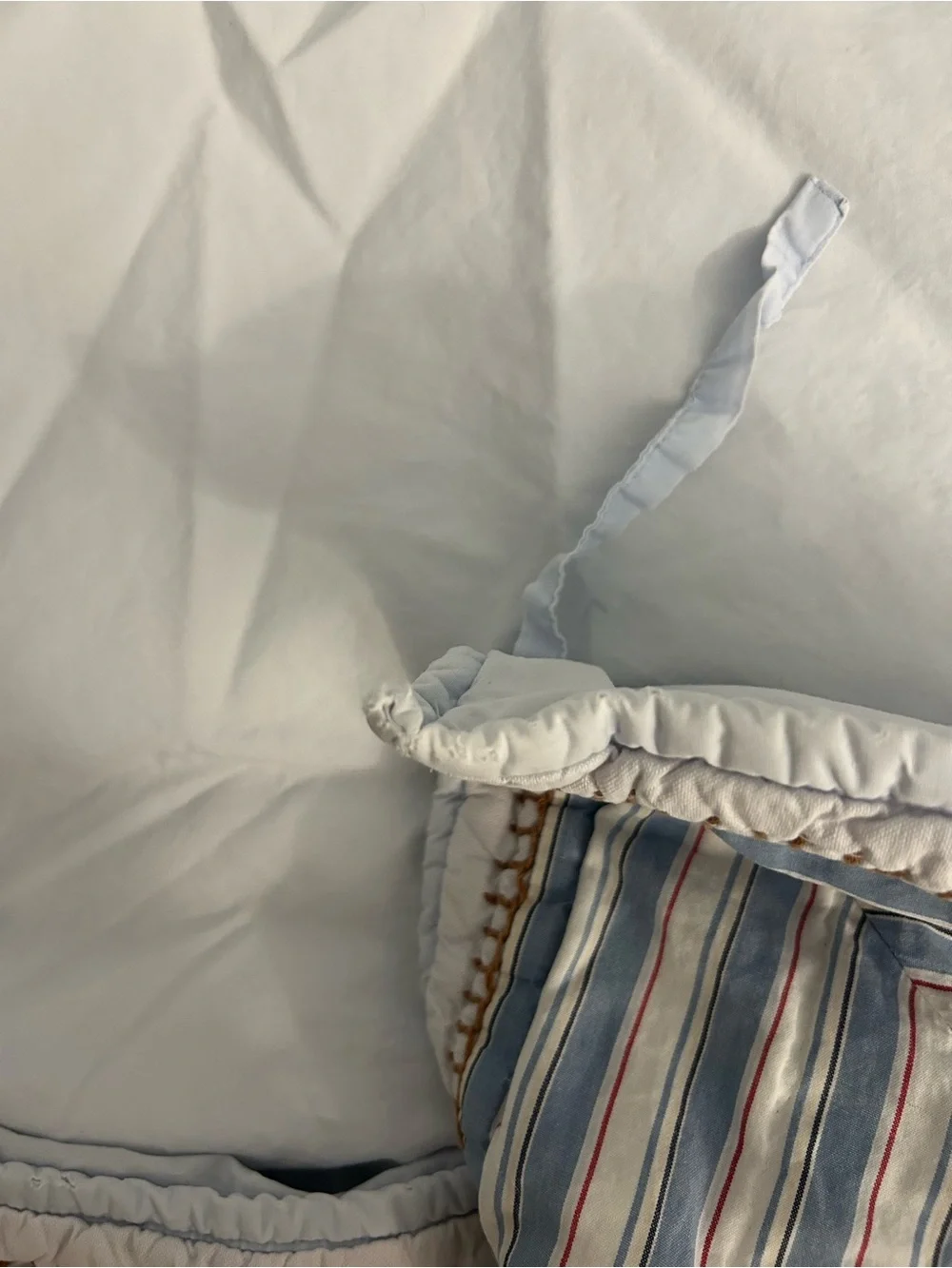 Pottery Barn Kids Striped Quilted Pillow Sham - Blue, Cream, Brown, Red